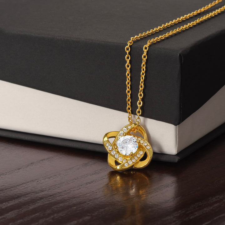 14k Weißgold Knoten Halskette - An meinen Schatz