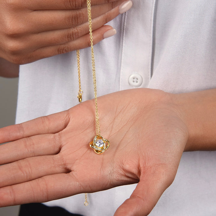 14k Weißgold Knoten Halskette - An meinen Schatz