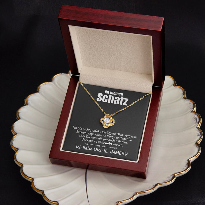 14k Weißgold Knoten Halskette - An meinen Schatz