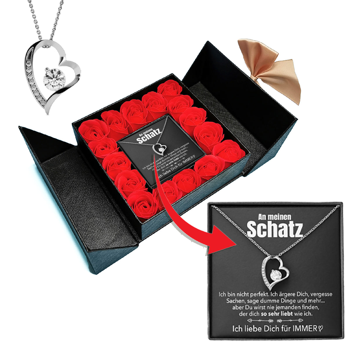 Solitär Halskette Mit Einem 2.00 Karat Diamant In Weißgold