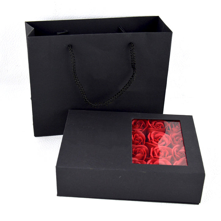 Rosenbox mit Notiz - Weißgold Stil-Halskette - An meinen Schatz