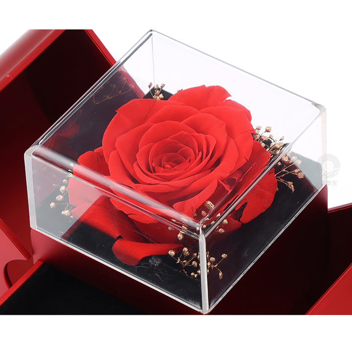 14k Weißgold Ausführung Herz Halskette - Mit echter Rose - An meinen Schatz