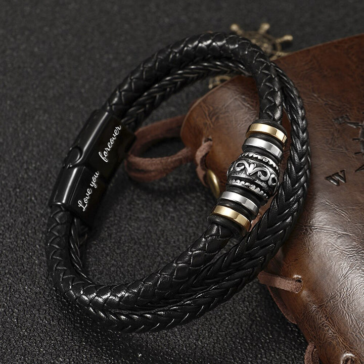 An meinen Sohn - Ich liebe dich - Herren Lederarmband