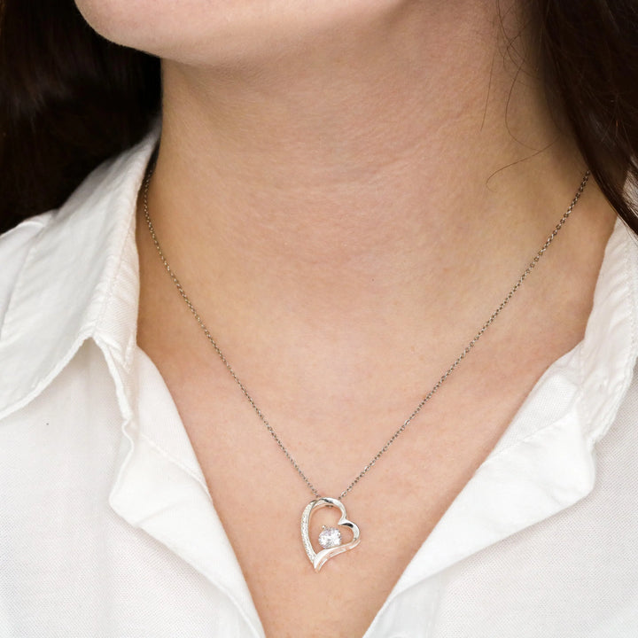 14k Weißgold Ausführung Herz Halskette - An meinen Schatz - Elegant