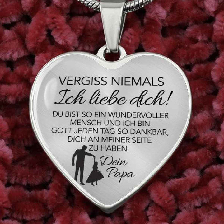 Herz-Halskette - An meine Tochter - Vergiss niemals