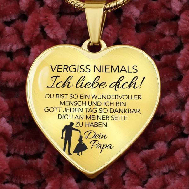 Herz-Halskette - An meine Tochter - Vergiss niemals