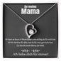 14k Weißgold Halskette + GRATIS Ohrringe - An meine Mama - Ich liebe dich für immer