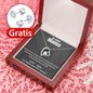 14k Weißgold Halskette + GRATIS Ohrringe - An meine Mama - Ich liebe dich für immer