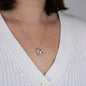 14k Weißgold Halskette + GRATIS Ohrringe - An meine Mama - Ich liebe dich für immer