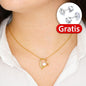 14k Weißgold Halskette + GRATIS Ohrringe - An meine Mama - Ich liebe dich für immer