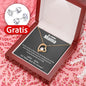 14k Weißgold Halskette + GRATIS Ohrringe - An meine Mama - Ich liebe dich für immer