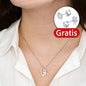 An meine Mama - Rosenbox + GRATIS Ohrringe - Weißgold Herz Halskette