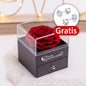 An meine Mama - Rosenbox + GRATIS Ohrringe - Weißgold Herz Halskette