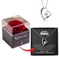 An meine Mama - Rosenbox + GRATIS Ohrringe - Weißgold Herz Halskette