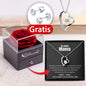 An meine Mama - Rosenbox + GRATIS Ohrringe - Weißgold Herz Halskette