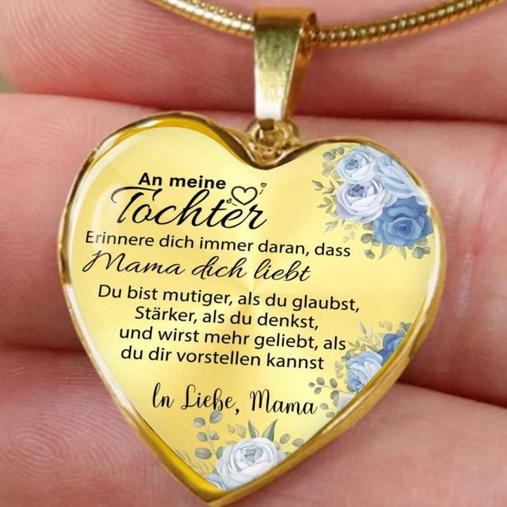 Herz-Halskette - An meine Tochter von Mama - Mutig