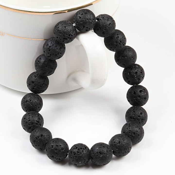 Armband für Herren mit Lavasteinperlen