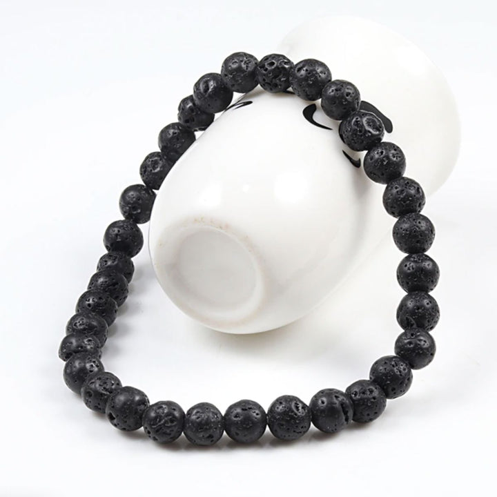 Armband für Herren mit Lavasteinperlen
