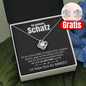 14k Weißgold Halskette Schatz + GRATIS Ohrringe