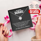 14k Weißgold Halskette Schatz + GRATIS Ohrringe