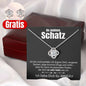 14k Weißgold Halskette Schatz + GRATIS Ohrringe