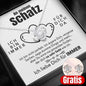 14k Weißgold Halskette Schatz - Ich liebe Dich + GRATIS Ohrringe