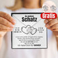 14k Weißgold Halskette Schatz - Ich liebe Dich + GRATIS Ohrringe