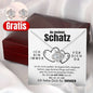 14k Weißgold Halskette Schatz - Ich liebe Dich + GRATIS Ohrringe