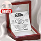 14k Weißgold Halskette Schatz - Ich liebe Dich + GRATIS Ohrringe