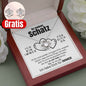 14k Weißgold Halskette Schatz - Ich liebe Dich + GRATIS Ohrringe