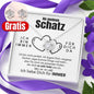14k Weißgold Halskette Schatz - Ich liebe Dich + GRATIS Ohrringe
