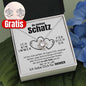 14k Weißgold Halskette Schatz - Ich liebe Dich + GRATIS Ohrringe