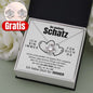 14k Weißgold Halskette Schatz - Ich liebe Dich + GRATIS Ohrringe