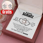 14k Weißgold Halskette Schatz - Ich liebe Dich + GRATIS Ohrringe