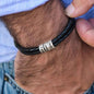 Personalisiertes Lederarmband mit Namensringen