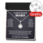 14k Weißgold Kreis-Halskette + GRATIS Ohrringe - An meine geliebte Mama