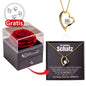 Rosenbox + GRATIS Ohrringe - Weißgold Herz Halskette - An meinen Schatz
