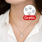 Rosenbox + GRATIS Ohrringe - Weißgold Herz Halskette - An meinen Schatz