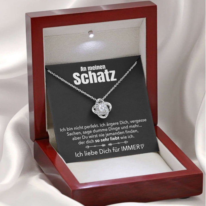 14k Weißgold Knoten Halskette - An meinen Schatz