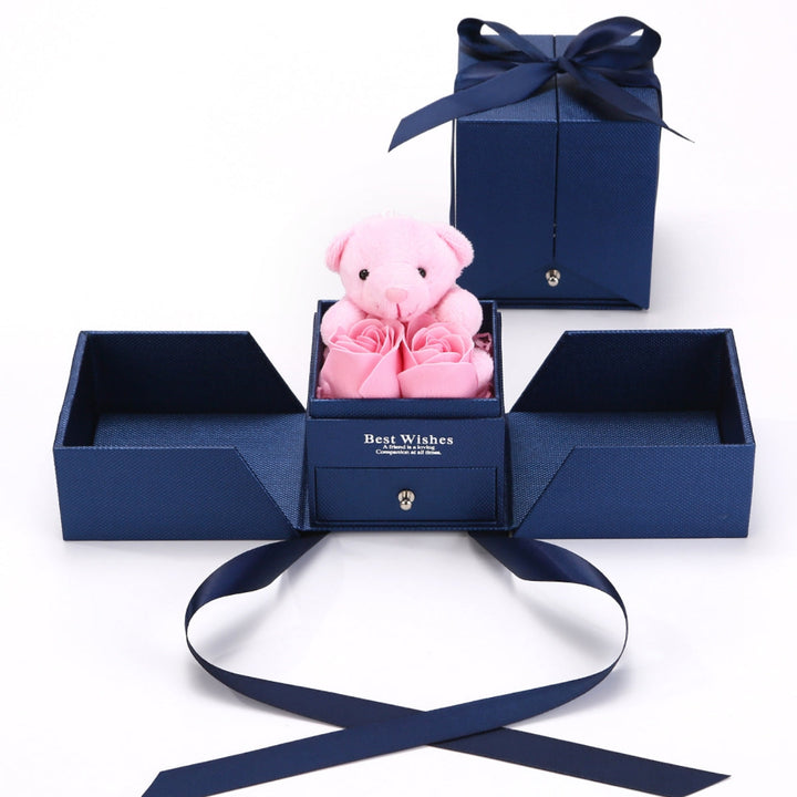 Rosenbär Box - Gravierte Halskette & ewige Rosen