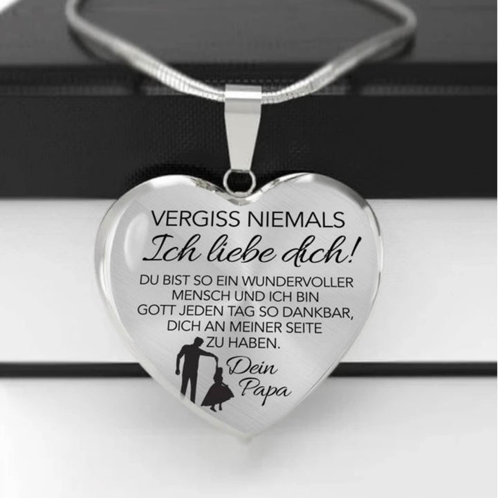 Herz-Halskette - An meine Tochter - Vergiss niemals