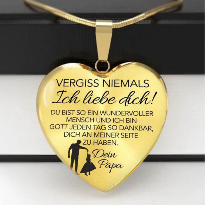 Herz-Halskette - An meine Tochter - Vergiss niemals