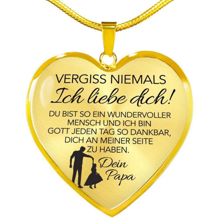 Herz-Halskette - An meine Tochter - Vergiss niemals