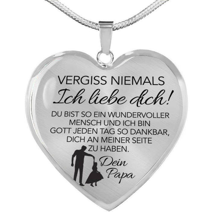 Herz-Halskette - An meine Tochter - Vergiss niemals
