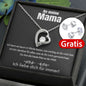14k Weißgold Halskette + GRATIS Ohrringe - An meine Mama - Ich liebe dich für immer