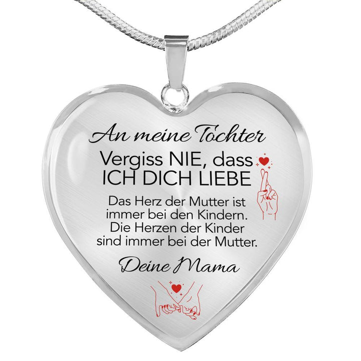 Herz-Halskette - An meine Tochter von Mama - Immer am Herzen