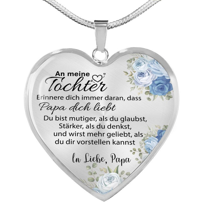 Herz-Halskette - An meine Tochter von Papa - Mutig