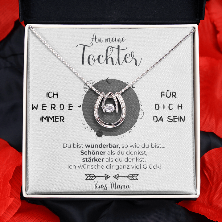 14k Weißgold Ausführung Glücksanhänger - An meine Tochter