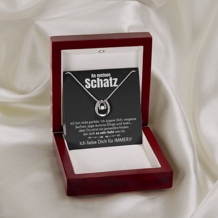 14k Weißgold Ausführung Glücksanhänger - An meinen Schatz