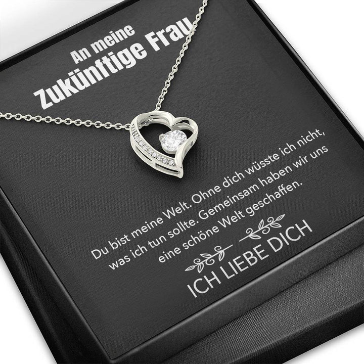 Weißgold Ausführung Halskette - An meine Zukünftige Frau - Meine Welt